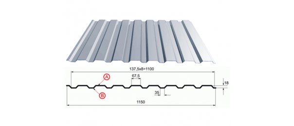 Профнастил оцинкованный С-20 1100x2500 купить недорого в Шишкине Лесе